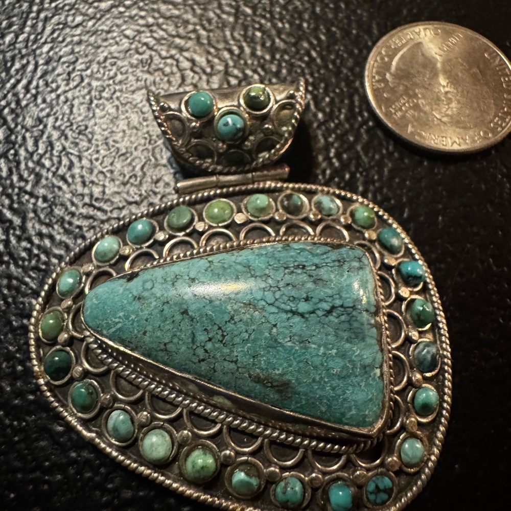 Navajo Sterling Silver & Turquoise Pendant